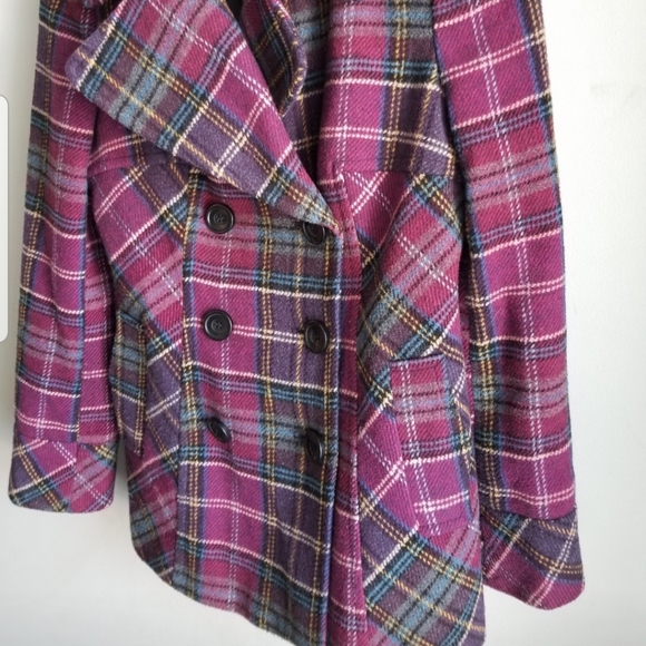 🧥MODA INTERNATIONAL WOOL BLEND PLAID COAT - Picture 3 of 10